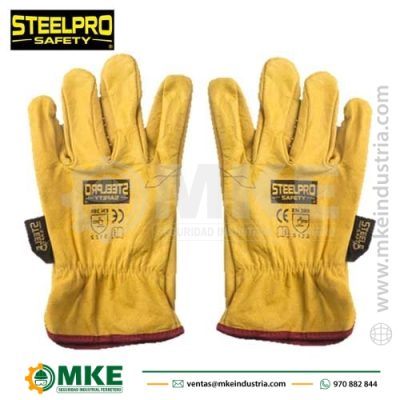 GUANTES DE BADANA AMARILLO STEELPRO