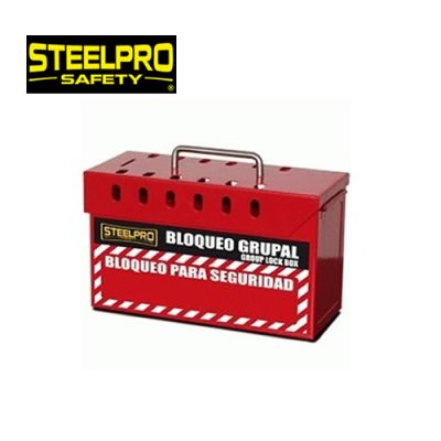 Caja de Bloqueo Grupal Roja – Steelpro