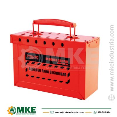 Caja de Bloqueo Grupal – Steelpro Rojo