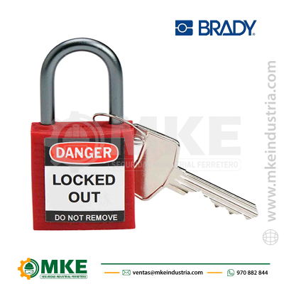 Candado de Bloqueo Brady c/rojo