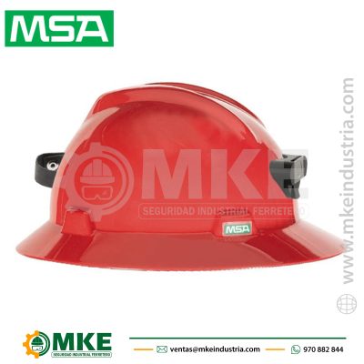 Casco MSA con Portalámpara V-GARD Rojo