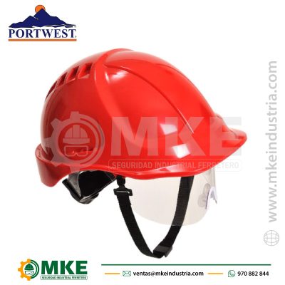Casco Endurance Plus Visor PW54 Portwest Rojo