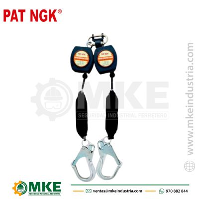 Bloque Retráctil doble ME-1.8 de 1.80 mts Cable Pat Ngk