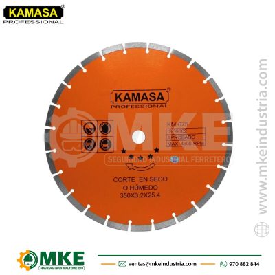 Disco Diamantado Segmentado 14″ (350 mm) P/Concreto Kamasa KM675