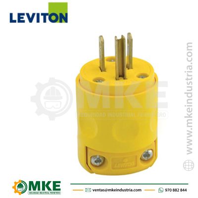 ENCHUFE 15A 125V L/T PVC AMARILLO-LEVITON