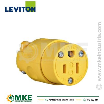 Tomacorriente Aereo 15A, 125V, NEMA 5-15R, 2P-Levitón amarillo