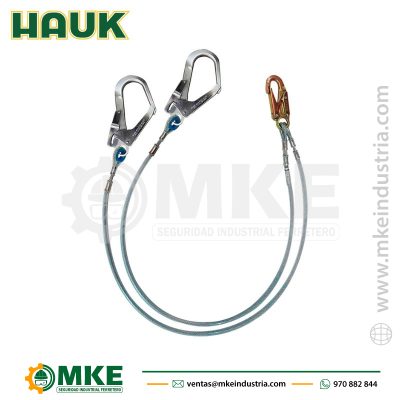LÍNEA DE VIDA DOBLE, DE CABLE ACERO DE 1.80 M, HAUK- XF2G