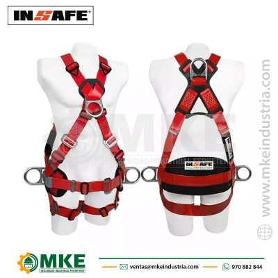 Arnés 4 Argollas En Poliuretano Y Soporte Lumbar IN 8004-1P-Insafe