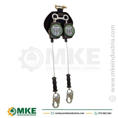 BLOCK DOBLE RETRACTIL DE 11′ (3 METROS) C ACERADO GANCHOS CHICOS, MOD SW8008‐11LE DL SafeWaze