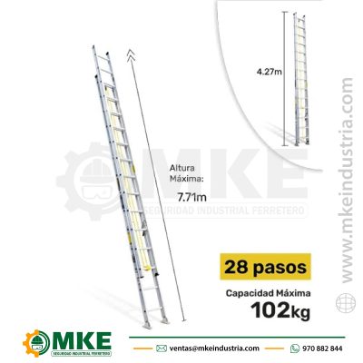 Escalera Aluminio Extension 7.72M Gatt28-Ii 102Kg Gorillaz Ladder