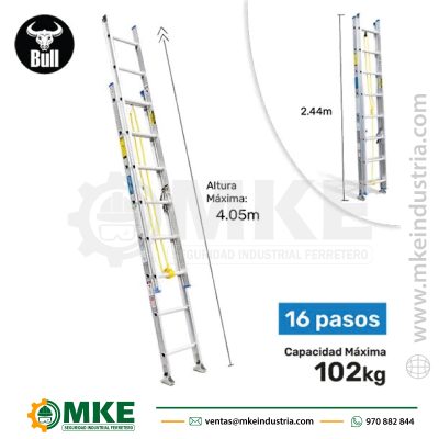 Escalera Aluminio Tipo Telescopica 102Kg