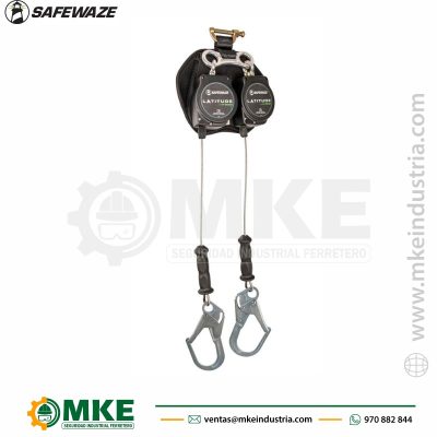 Bloque Retractil De 11′ (3 Metros) C/Acerado Doble Ganchos Grandes, Mod Sw8008‐11Le‐RBHDL-Safewaze