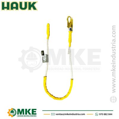 LÍNEA DE CONEXIÓN, DE 1.80 M, DE CABO 5/8″, CON 1 GANCHO DE 3/4″ Y FRENO FIJO CON MOSQUETÓN-HAUK XC0PFCF18