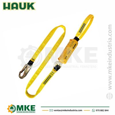 Línea De Vida/Conexión De 1.80 M, Con Amortiguador De Caída Factor 1, Un Anillo De Cinta Poliéster Y Un Gancho 3/4″ De 1.8 M Hauk DN1PD