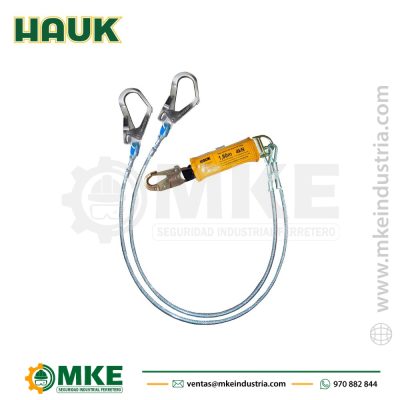 Línea De Vida Doble, Con Amortiguador De Caída, De Cable De Acero Hauk Df2G