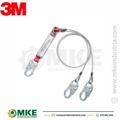 Línea De Vida Cable De Acero 1/4″, 3 Gachos De 3/4″ De 1.80Mt 3M Protecta