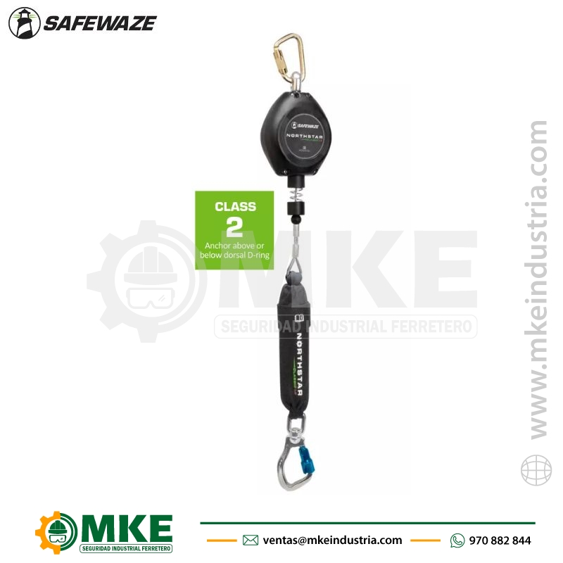 Bloque Retráctil de acero 30ft 9 Metros FS-FSP9030-G SafeWaze
