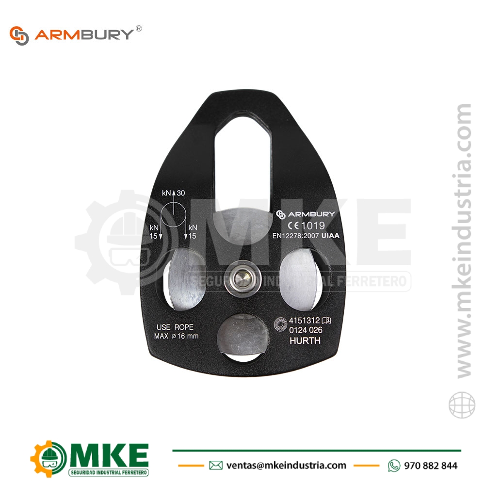 Polea Simple Móvil Reforzada de Aluminio HURTH MOBILE ORANGE/BLACK – ARMBURY