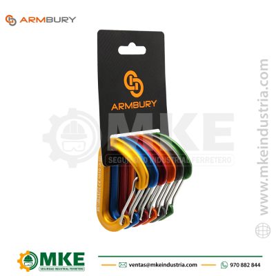 Set de Mosquetones Ergonómicos Aluminio VIVA WIRE 6 Color – 4131766 ARMBURY