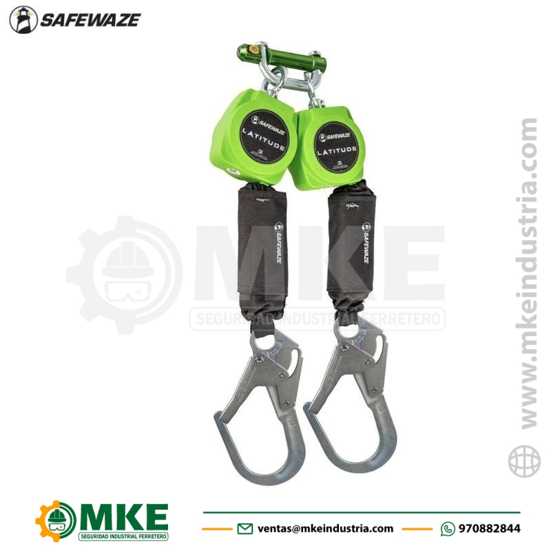 Block Retractil Latitude 019-5054 Doble Cinta Nylon 6' (1.80 Metros) Safewaze