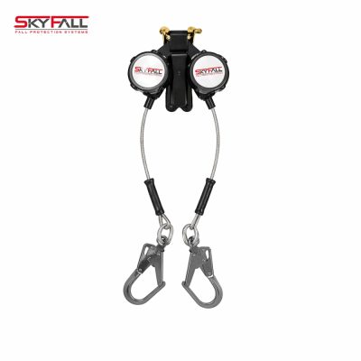 Bloque Retráctil Doble Cable 2.40 m Clase 2 Skyfall 0852-2 GGAC con Ganchos Grandes