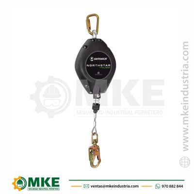 Sistema Retráctil Industrial 15 Metros SafeWaze FS-FSP1250-G con Cable Acerado